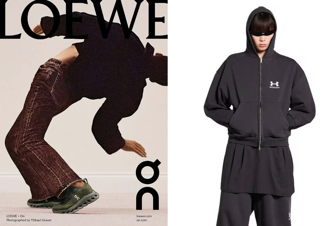 左：LOEWE X On昂跑 右：Balenciaga X Under Armour