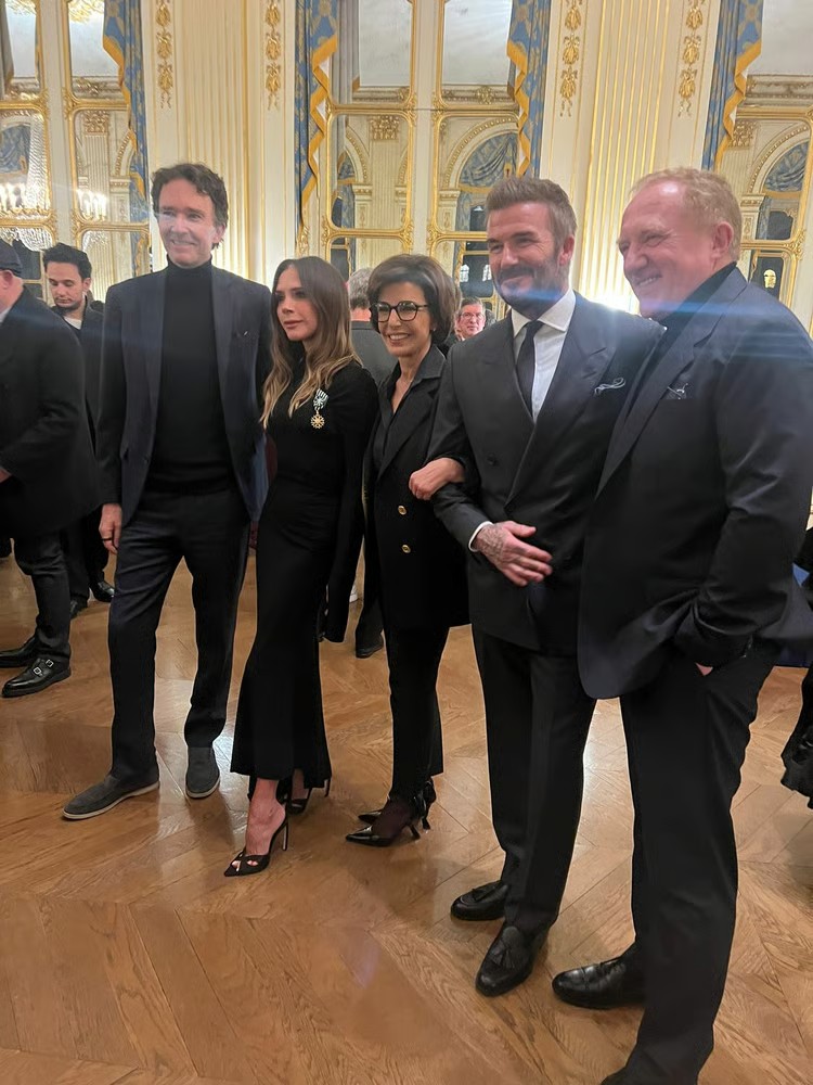 Antoine Arnault, Victoria Beckham, Rachida Dati, David Beckham, and François Pinault - FashionNetwork