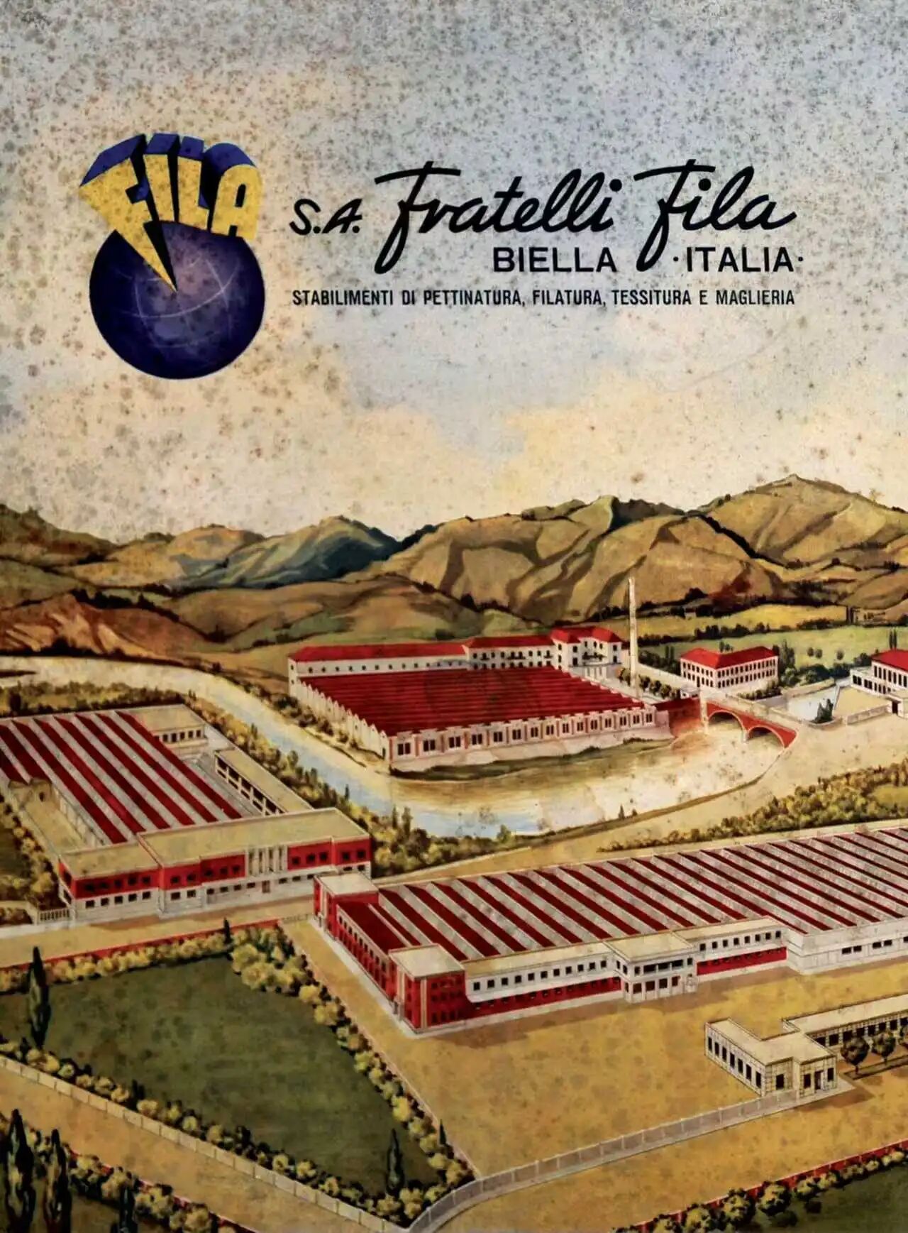 1911年，FILA兄弟在阿尔卑斯山脚下那座名为比耶拉的小镇创办家族纺织企业