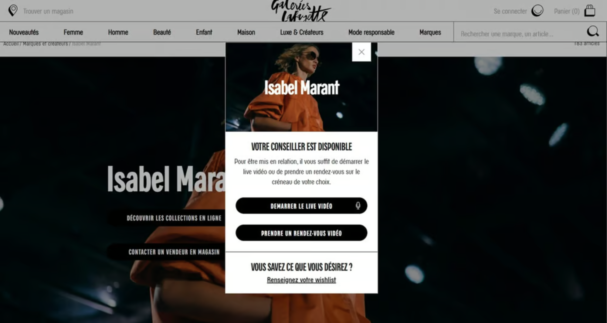 巴黎老佛爷百货正专注于为客户提供一对一的直播销售服务