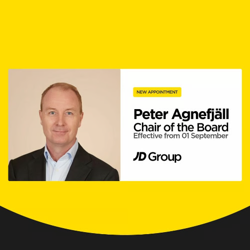 JD Sports任命Peter Agnefjäll为董事会主席